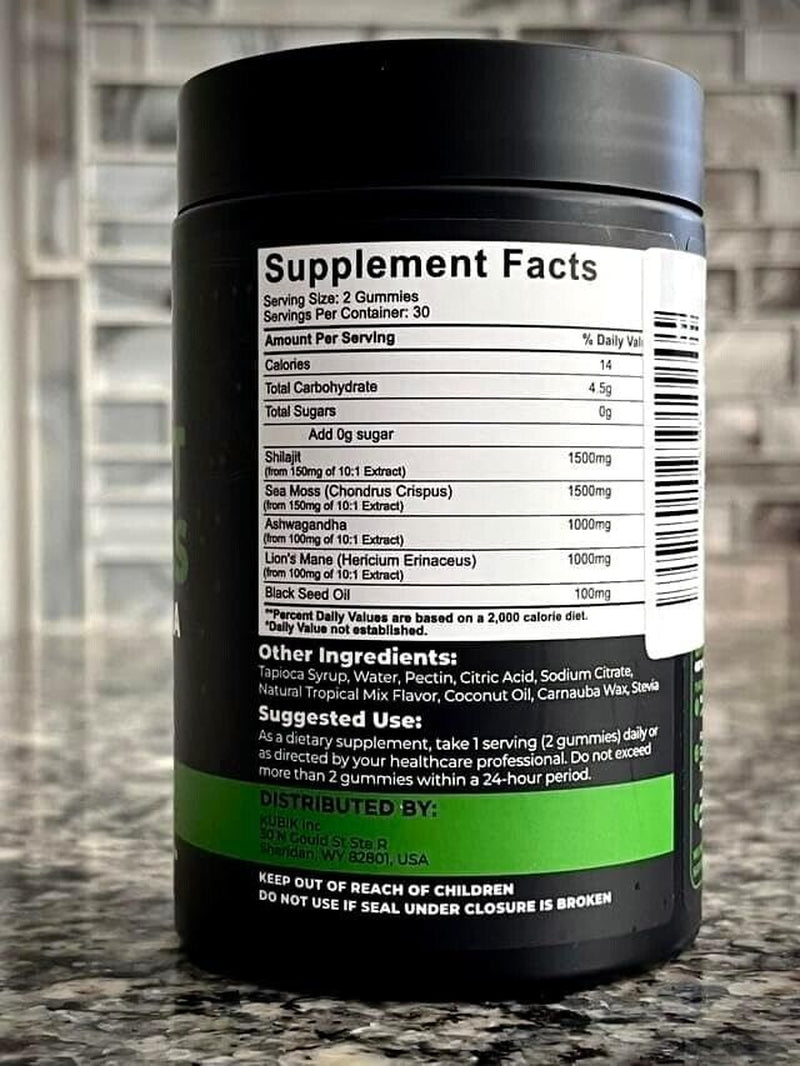 Organic Shilajit Gummies with Sea Moss Gummies - Shilajit Supplement for Immune