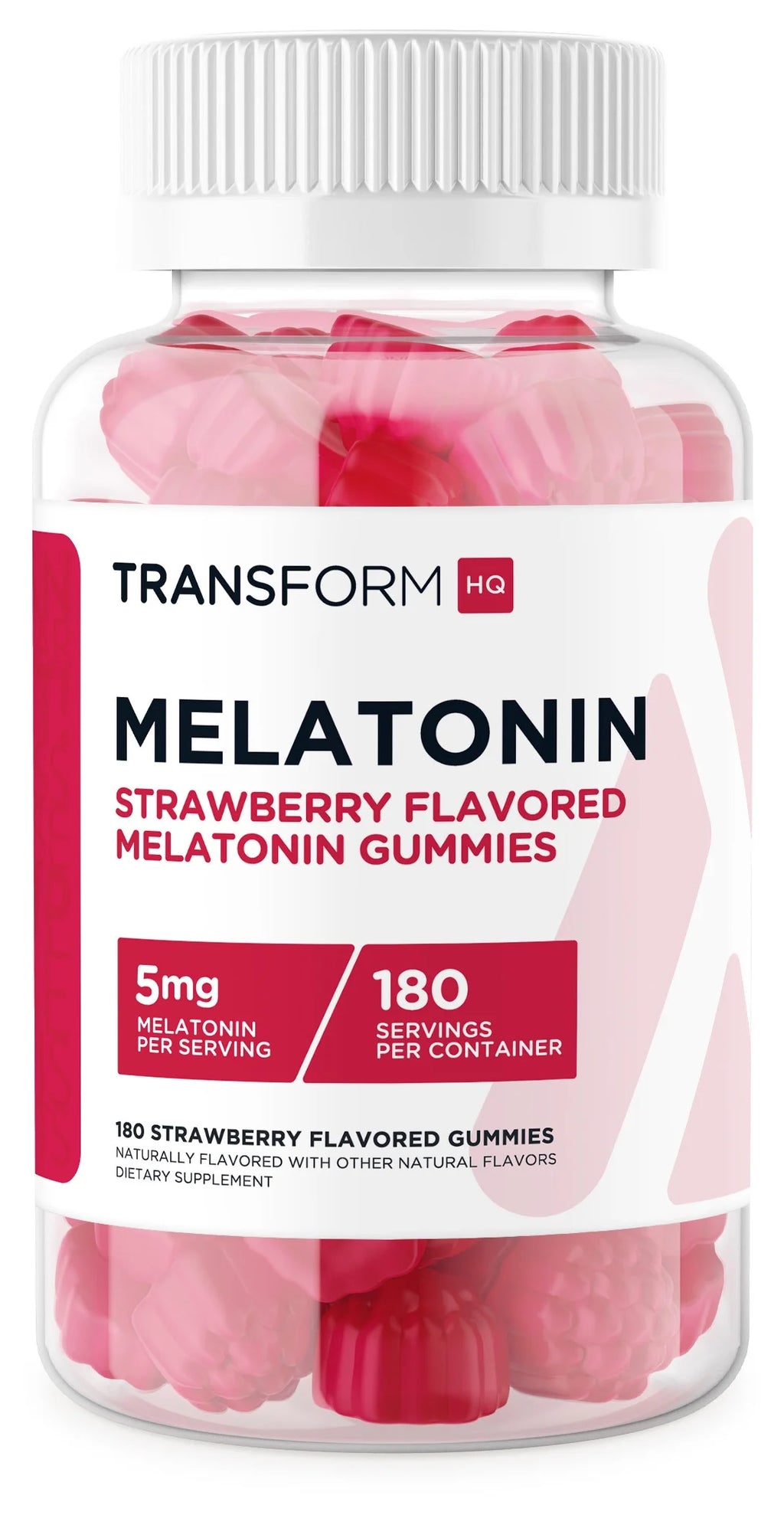 Melatonin (5Mg) 180 Gummies, Strawberry Flavored - Gluten Free, Non-Gmo