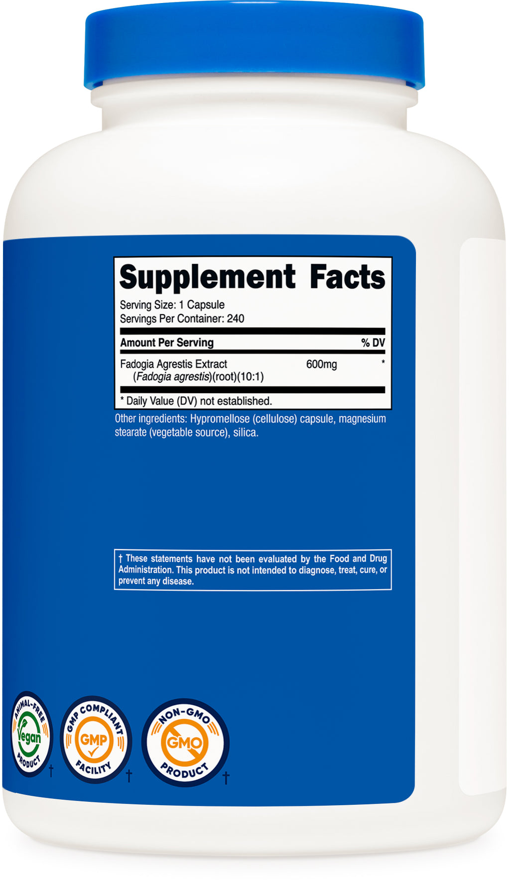 Fadogia Agrestis (240 Capsules | 600 Mg per Serving) - Potent 10:1 Extract, Gluten Free, Non-Gmo Athletic Support Supplement