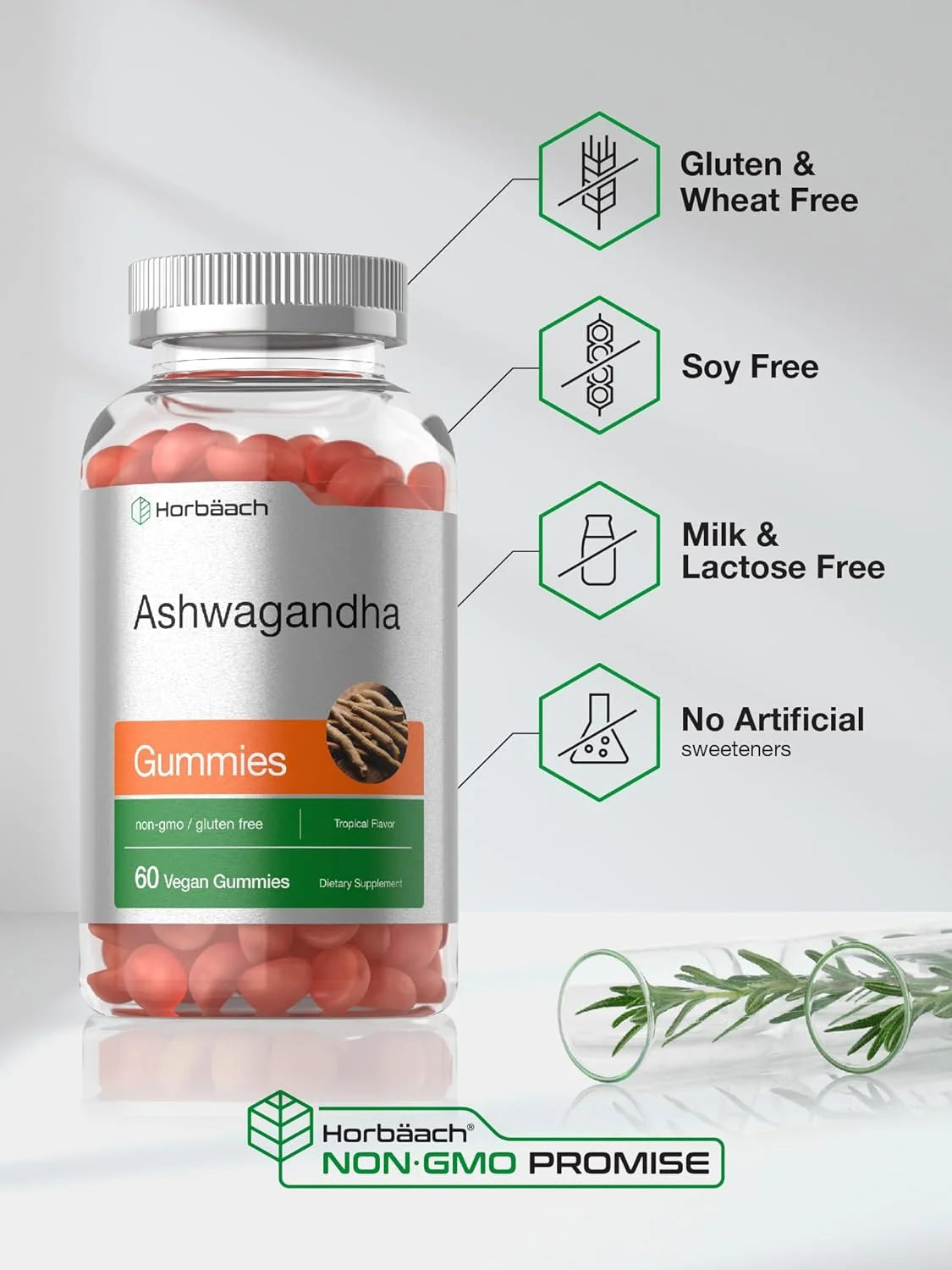 Ashwagandha Gummies | 60 Count | Tropical Flavor for Men and Women | by