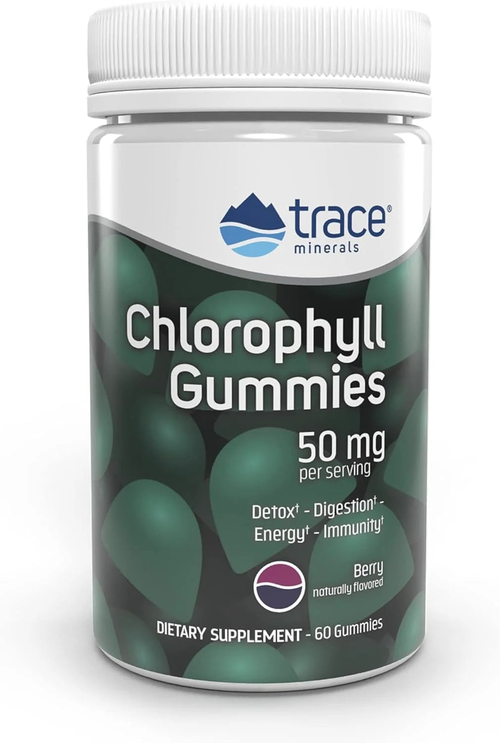 | Chlorophyll Gummies | Supports Digestion, Immunity, & Healthy Skin | Energy Booster | Vegan and Gluten Free | Berry Flavor | 30 Servings, 50 Mg