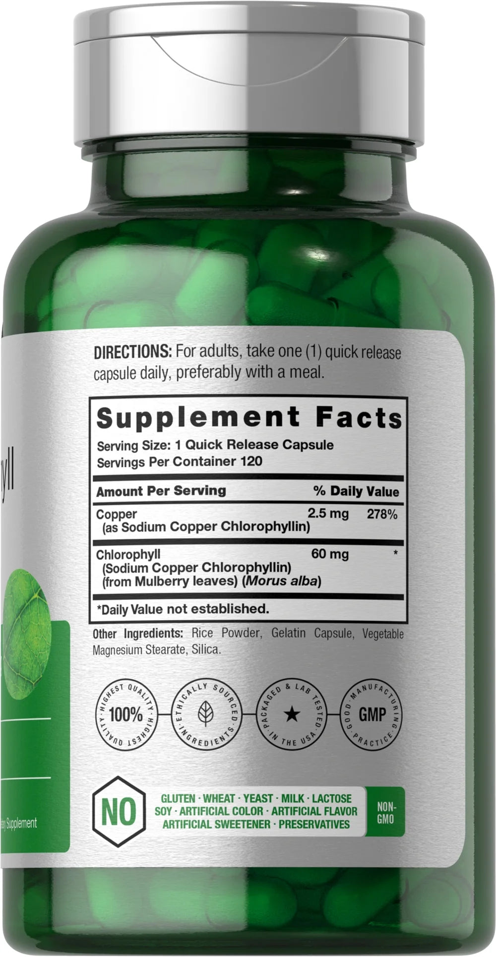 Chlorophyll Capsules | 120 Count for Men and Women | by