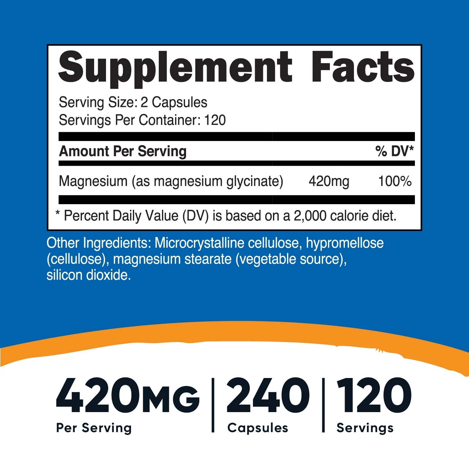 Magnesium+ Extra Strength 420Mg, 240 Capsules - 120 Servings. Magnesium Glycinate, Oxide - Non-Gmo, Gluten Free, Vegan Friendly