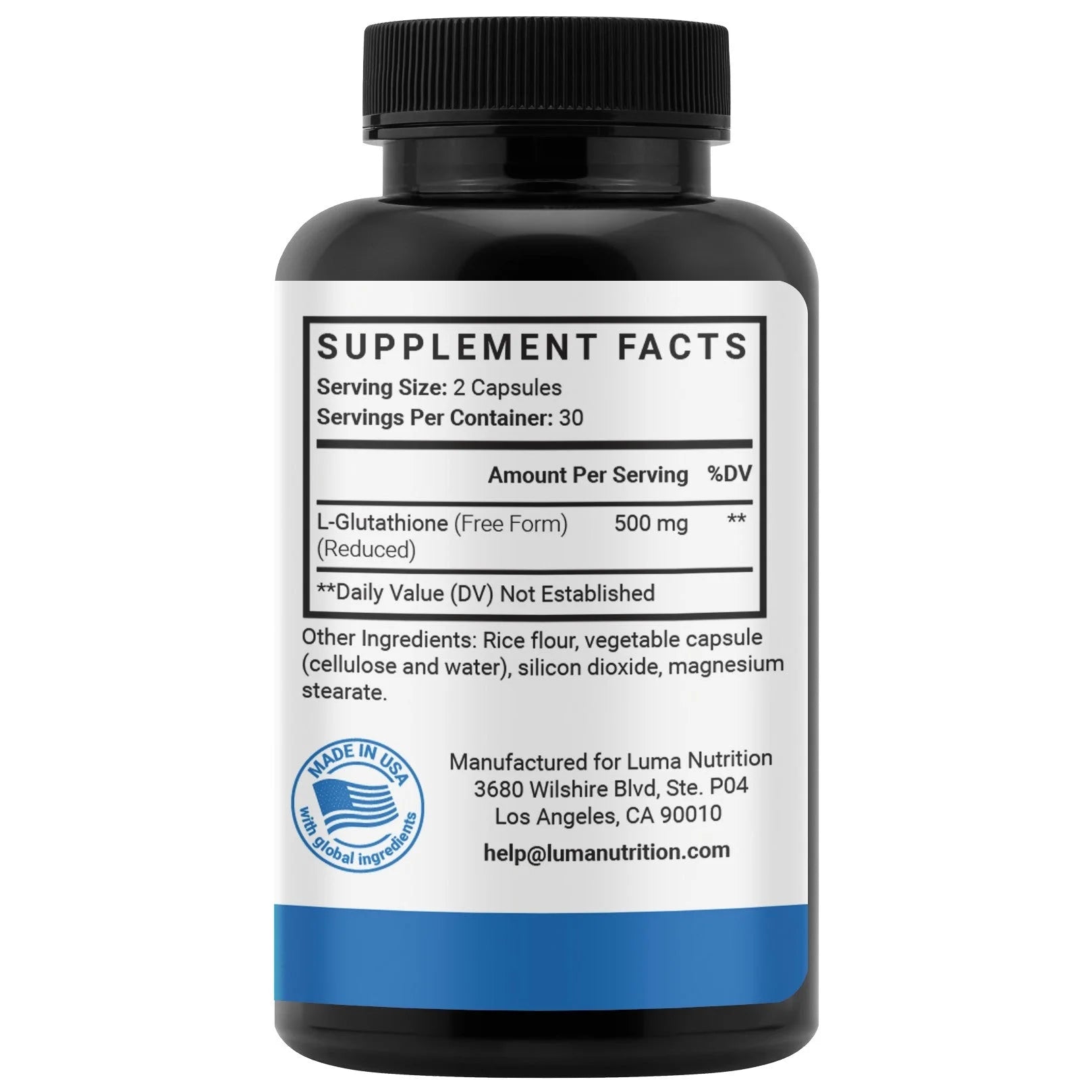 Premium Glutathione 500Mg - Glutathione Supplement - Antioxidant Support - Liver Support - 60 Capsules