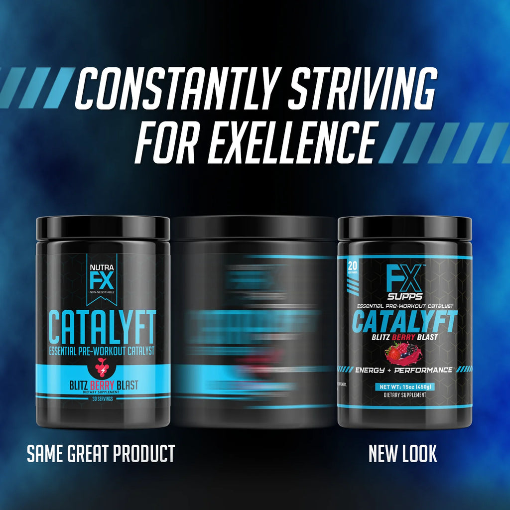 FX Supps Catalyft Pre Workout Energy Supplement, Blitz Berry Blast, 20 Servings