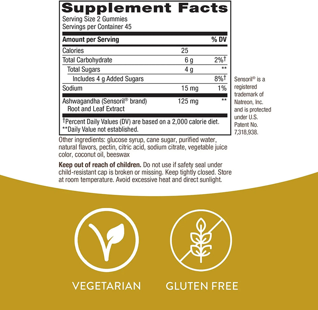 Ashwagandha Gummies Berry Flavor 90 Gummies 125Mg