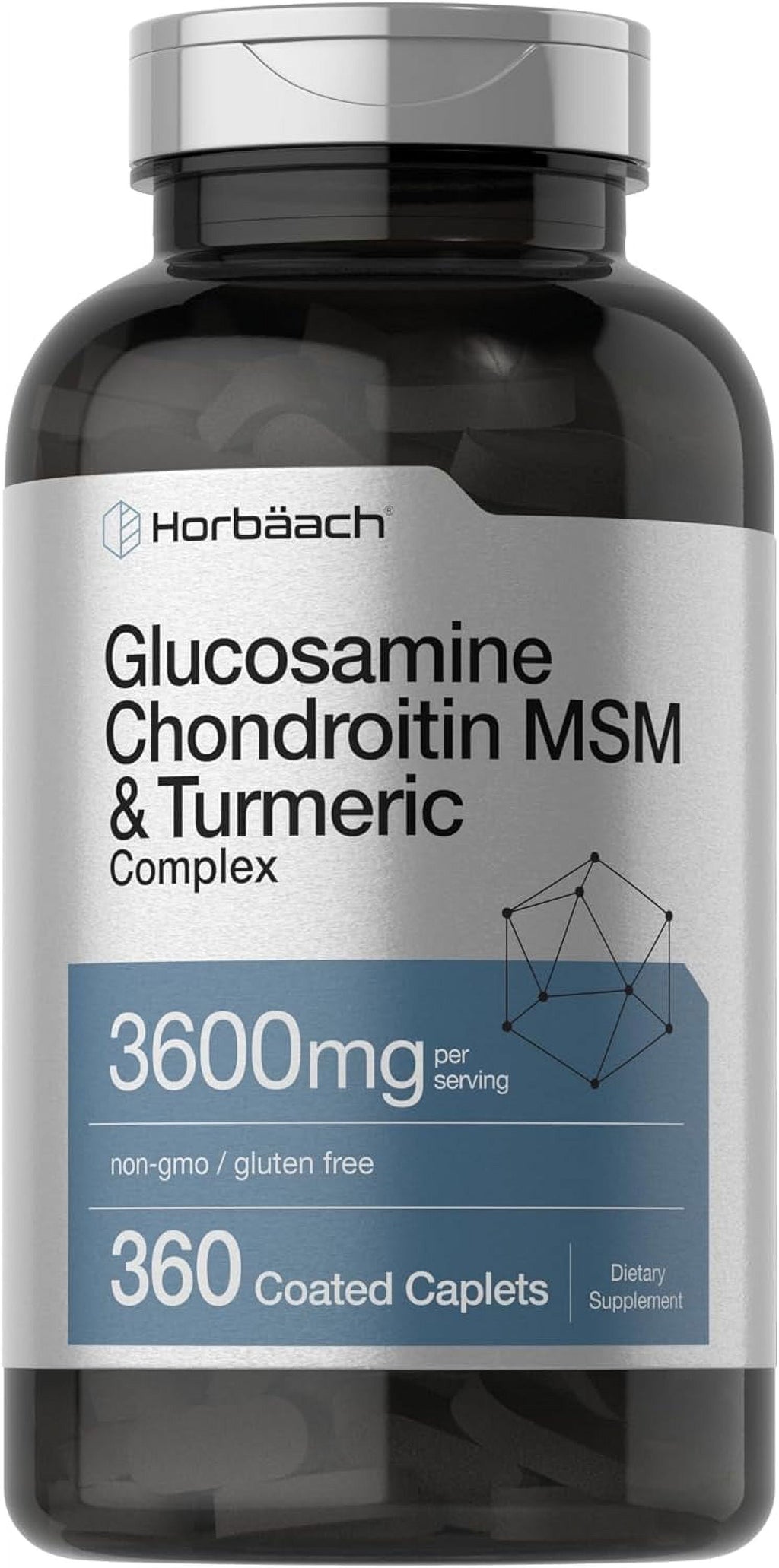 Glucosamine Chondroitin with MSM and Turmeric | 3600 Mg | 360 Caplets |By