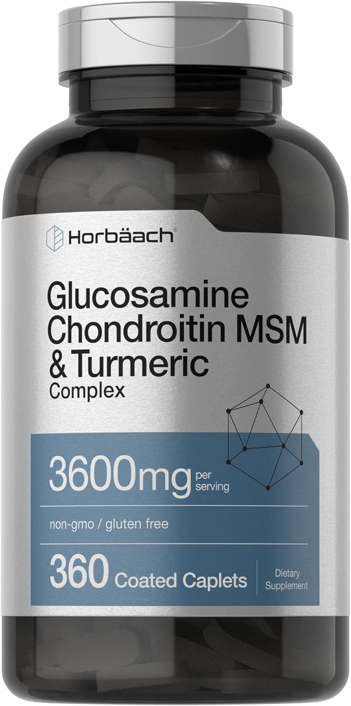 Glucosamine Chondroitin with MSM and Turmeric | 3600 Mg | 360 Caplets |By
