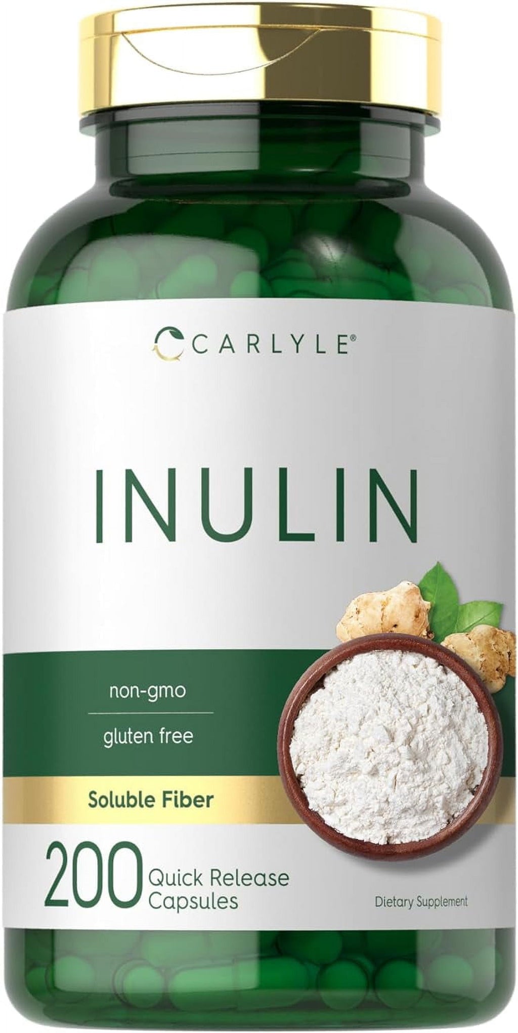 Inulin Powder Capsules | 200 Count | Non-Gmo and Gluten Free Supplement | by