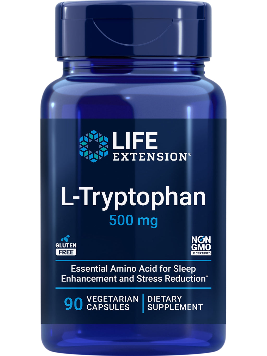 L-Tryptophan 500 Mg Â L-Tryptophan Supplement for Healthy Sleep and Stress Response Support Â Gluten-Free, Non-Gmo, Vegetarian Â 90 Capsules