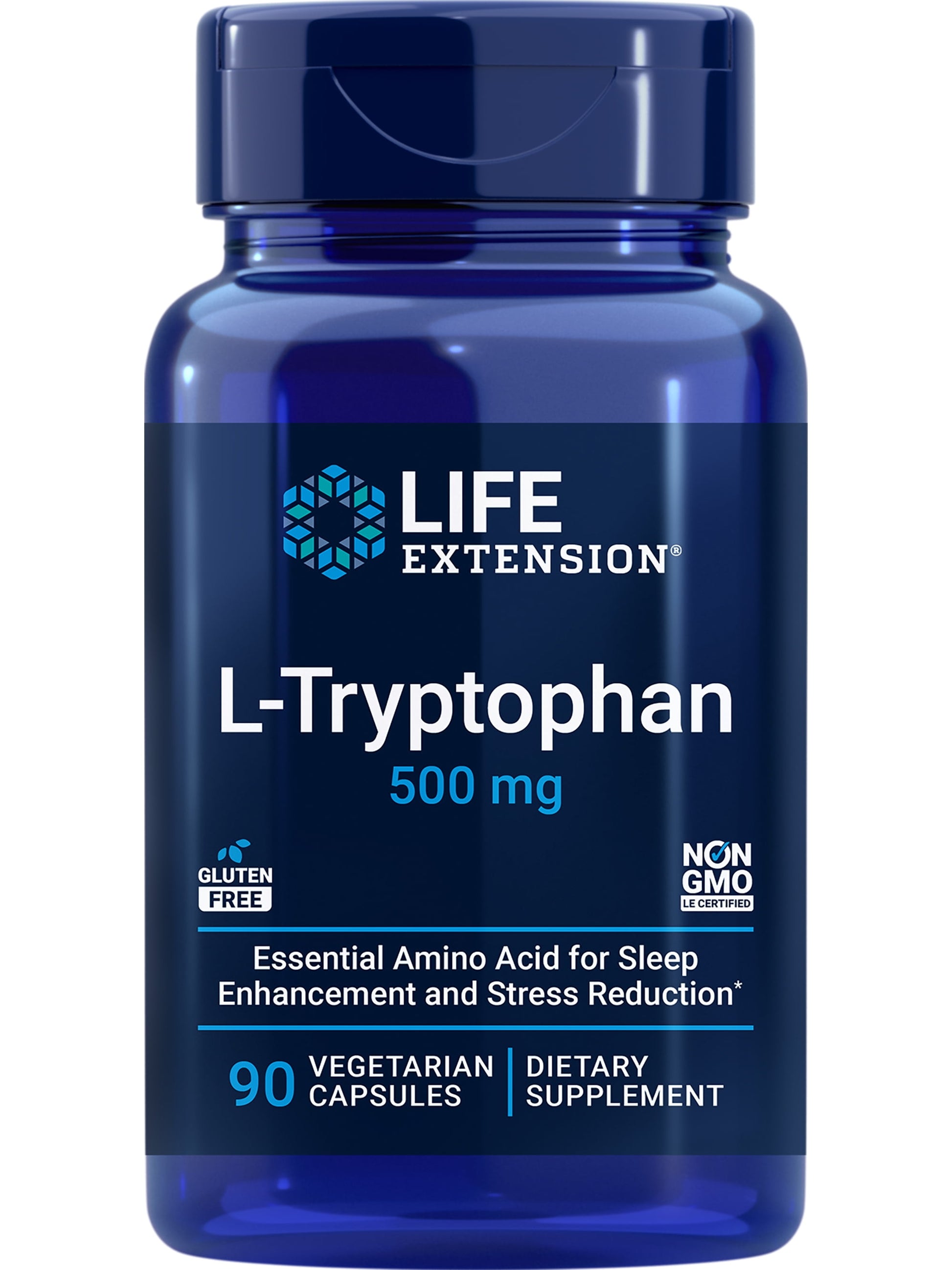 L-Tryptophan 500 Mg Â L-Tryptophan Supplement for Healthy Sleep and Stress Response Support Â Gluten-Free, Non-Gmo, Vegetarian Â 90 Capsules