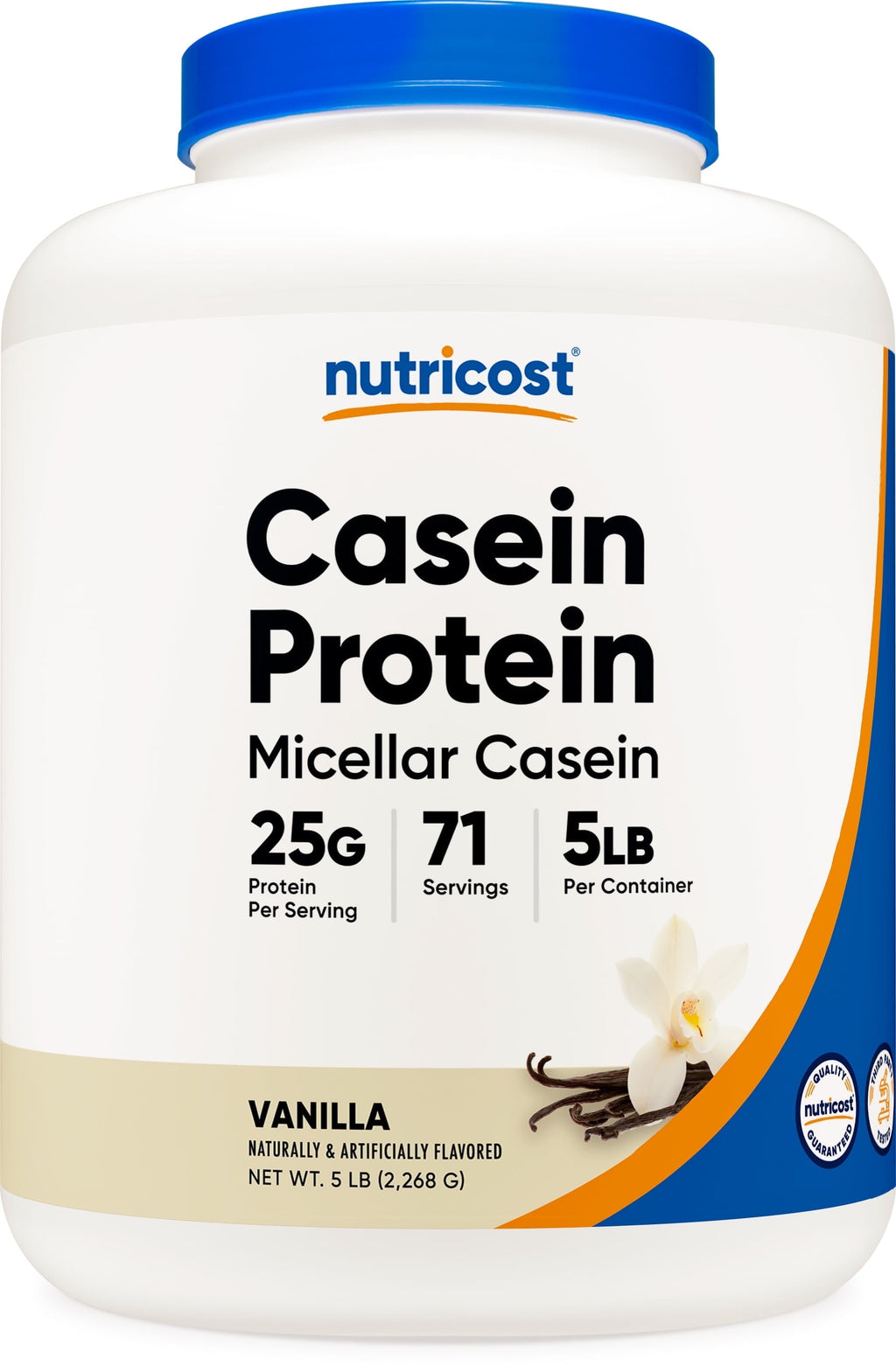Casein Protein Powder 5Lb Vanilla - 100% Micellar Casein