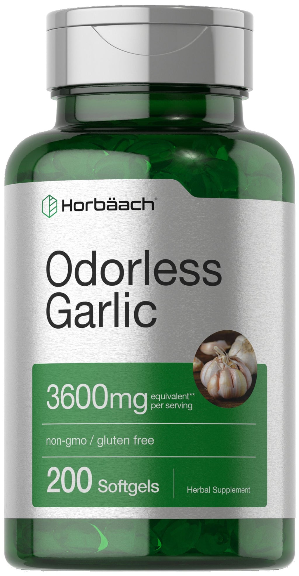 Odorless Garlic | 3600 Mg | 200 Softgels | Potent Garlic Extract | by