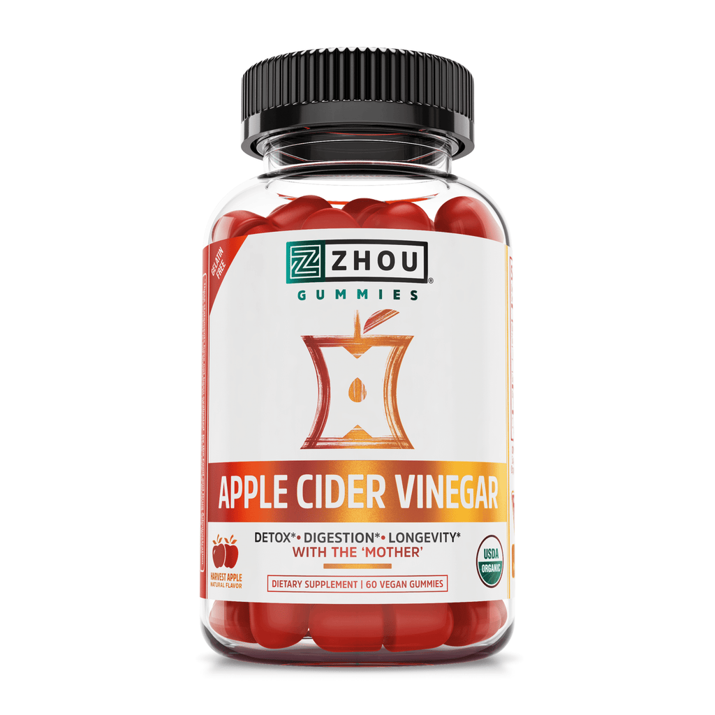 Apple Cider Vinegar Gummies with the Mother - ACV Vegan Detox Cleanse - Gluten Free Probiotic Supplement for Digestion Support - 60 Gummies
