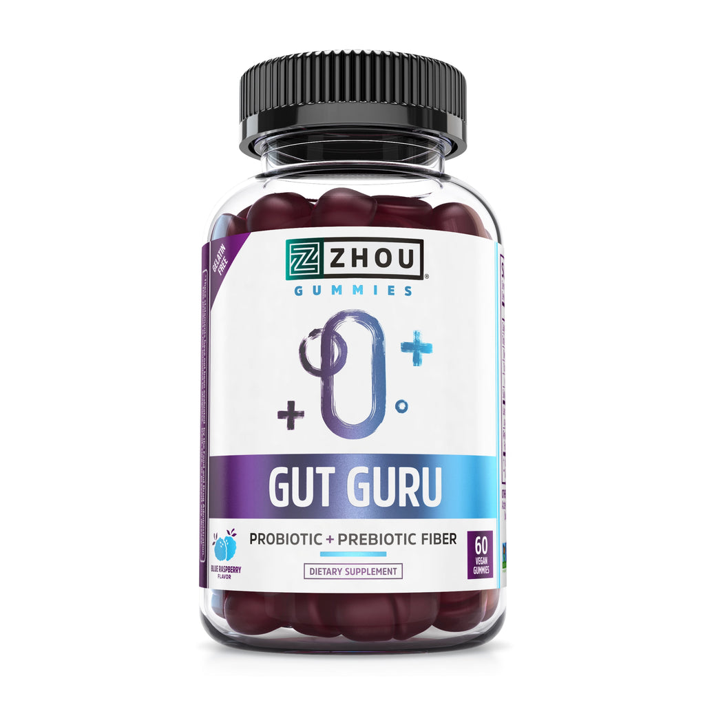 Gut Guru Prebiotic and Probiotic Health Supplement Gummies Vegan, 60 Count