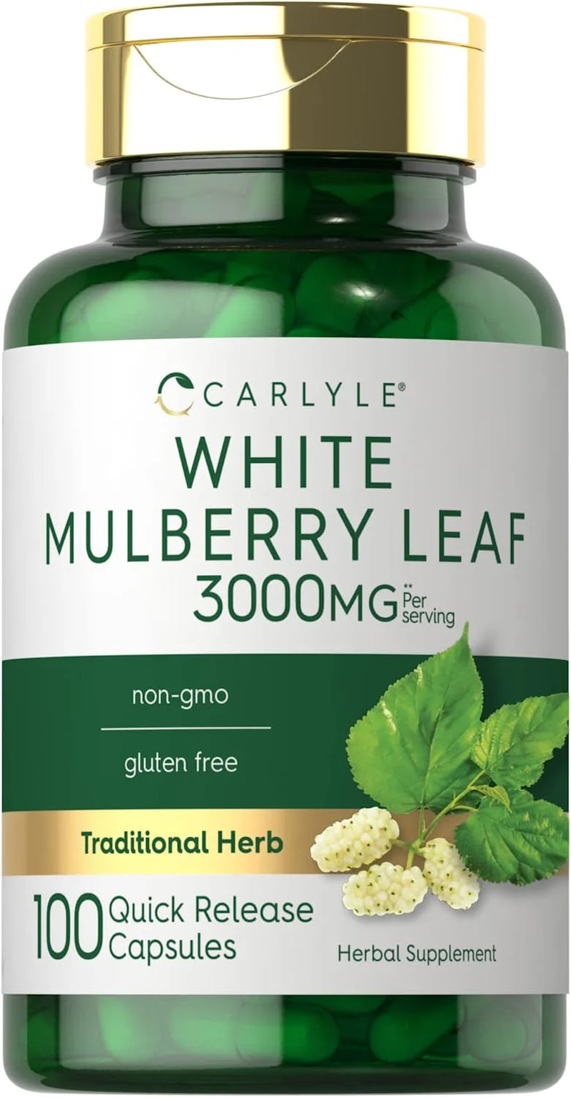 Mulberry Leaf Extract Supplement for Men and Women | 3000Mg | 100 Capsules | by