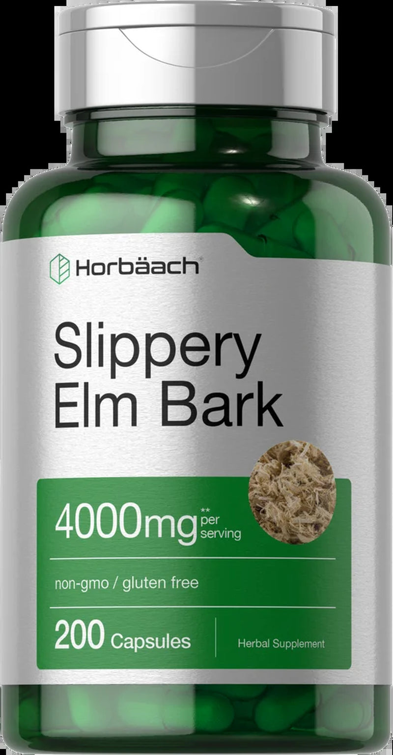 Slippery Elm Bark Extract | 4000Mg | 200 Capsules for Men and Women | by