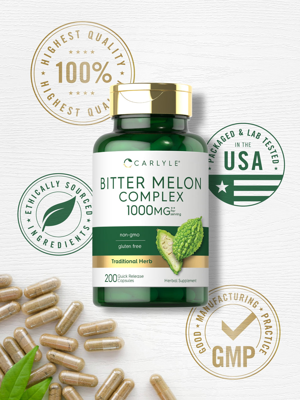 Bitter Melon Capsules | 200 Count | Complex Supplement | by