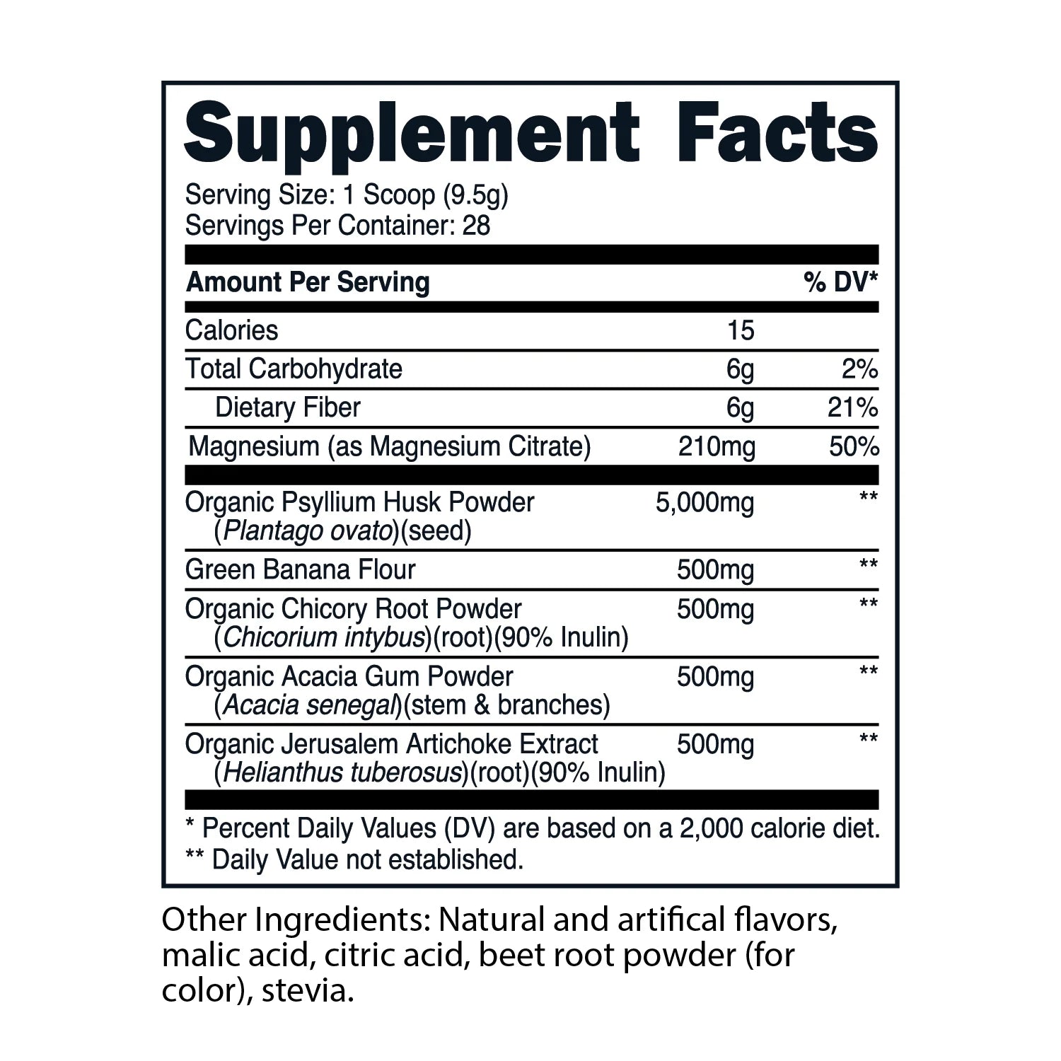 Fiber 5 Psyllium Husk and Fiber Complex Powder (Apple Flavor) (28 Servings) (5,000Mg Psyllium Husk per Serving) - Digestive Health, Natural Fiber Supplement, Soluble Plant Fiber Blend