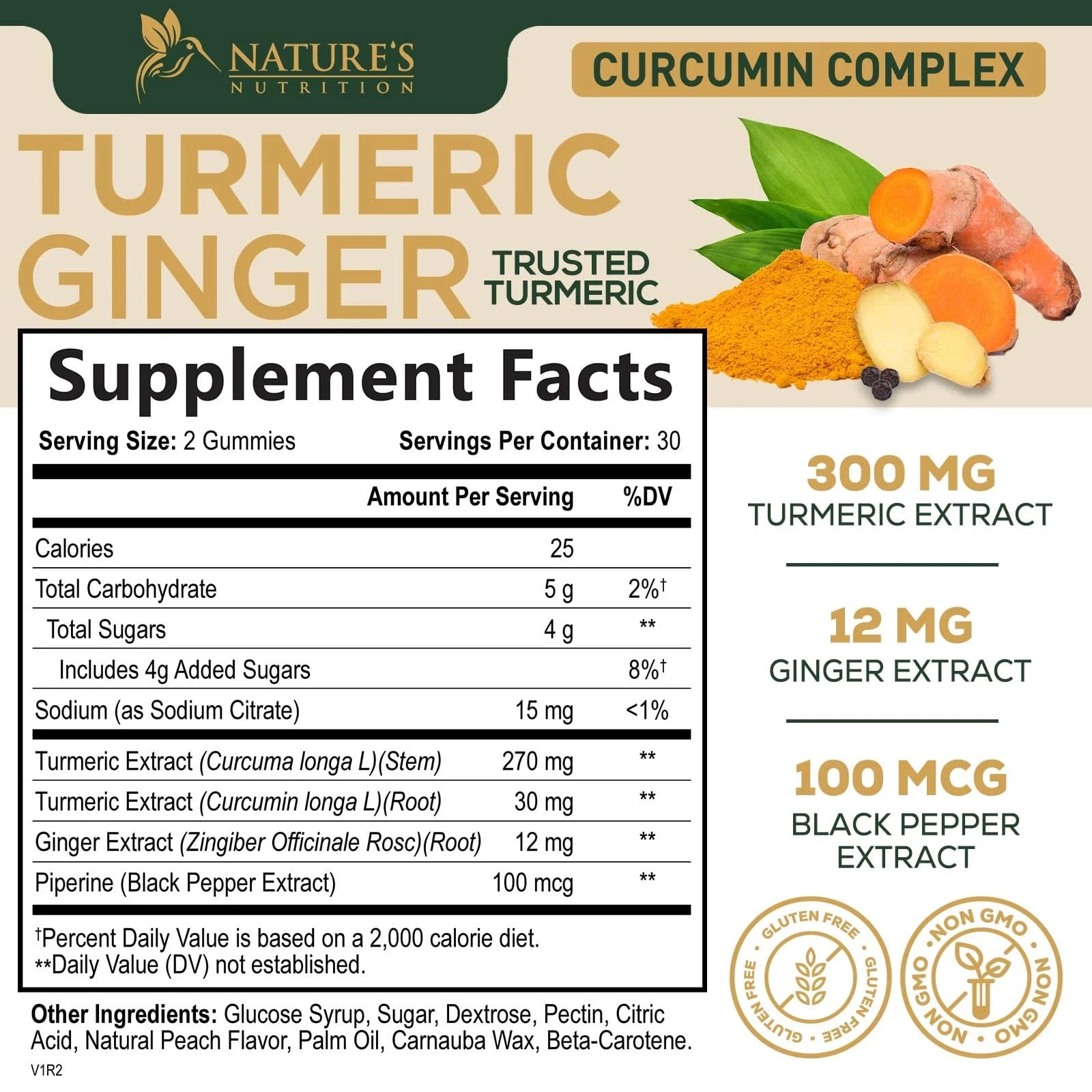 Turmeric Supplement Gummies - Turmeric Curcumin and Ginger Gummies with Black Pepper Extract for High Absorption, Nature'S Curcumin Gummy for Joint Support, Non-Gmo, Gluten Free - 60 Turmeric Gummies