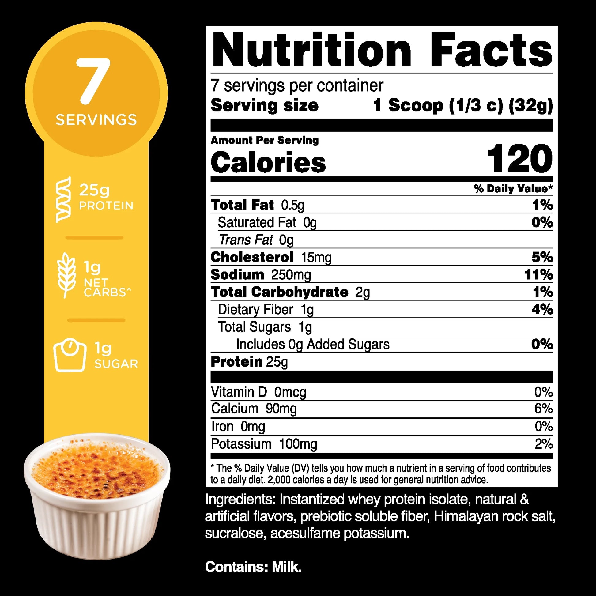 Whey Protein Isolate (WPI) Vanilla Creme Brulee Flavored 7 Servings - Preformance Protein Powder