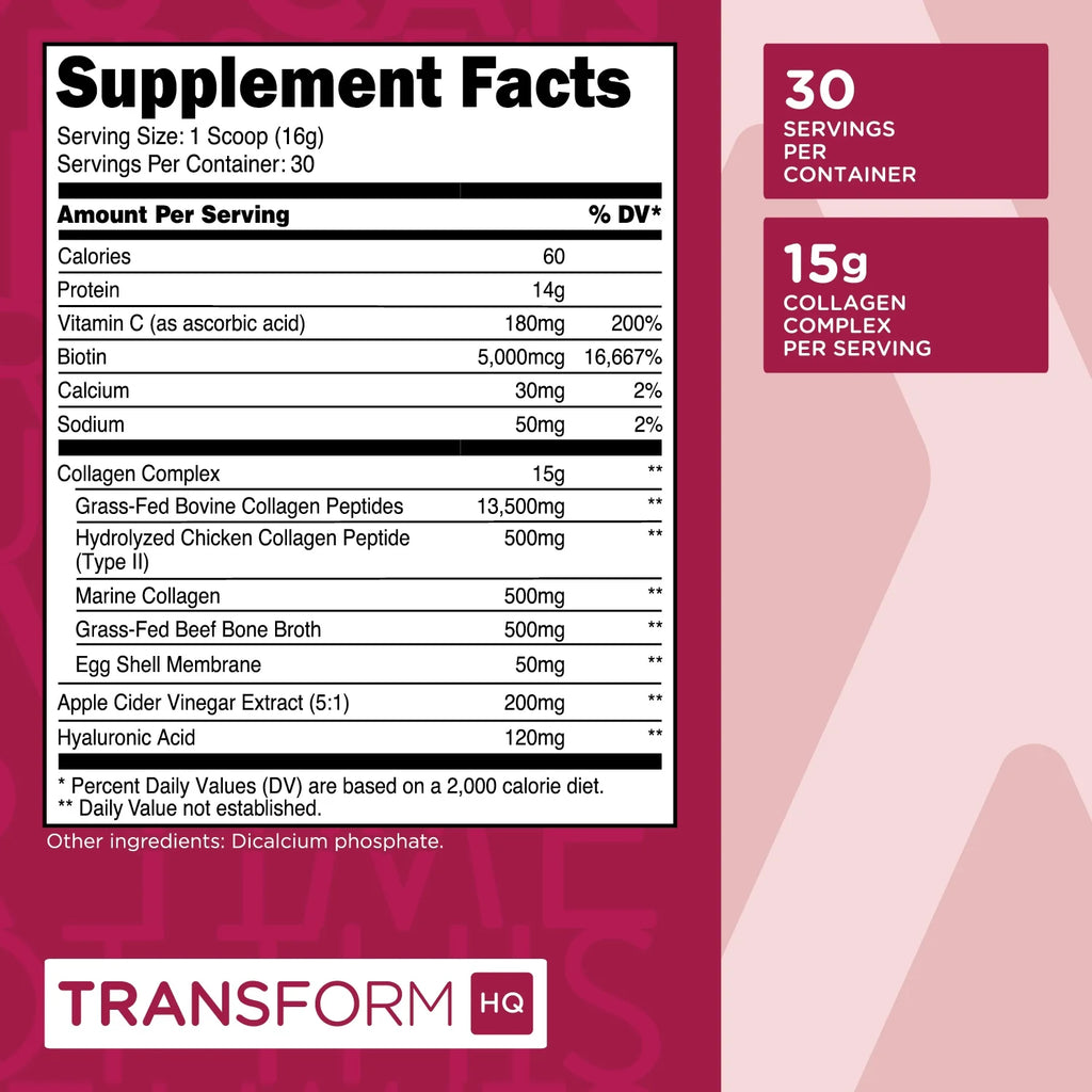 Beauty Collagen (30 Servings) Unflavored - Hair, Skin, & Nails Formula