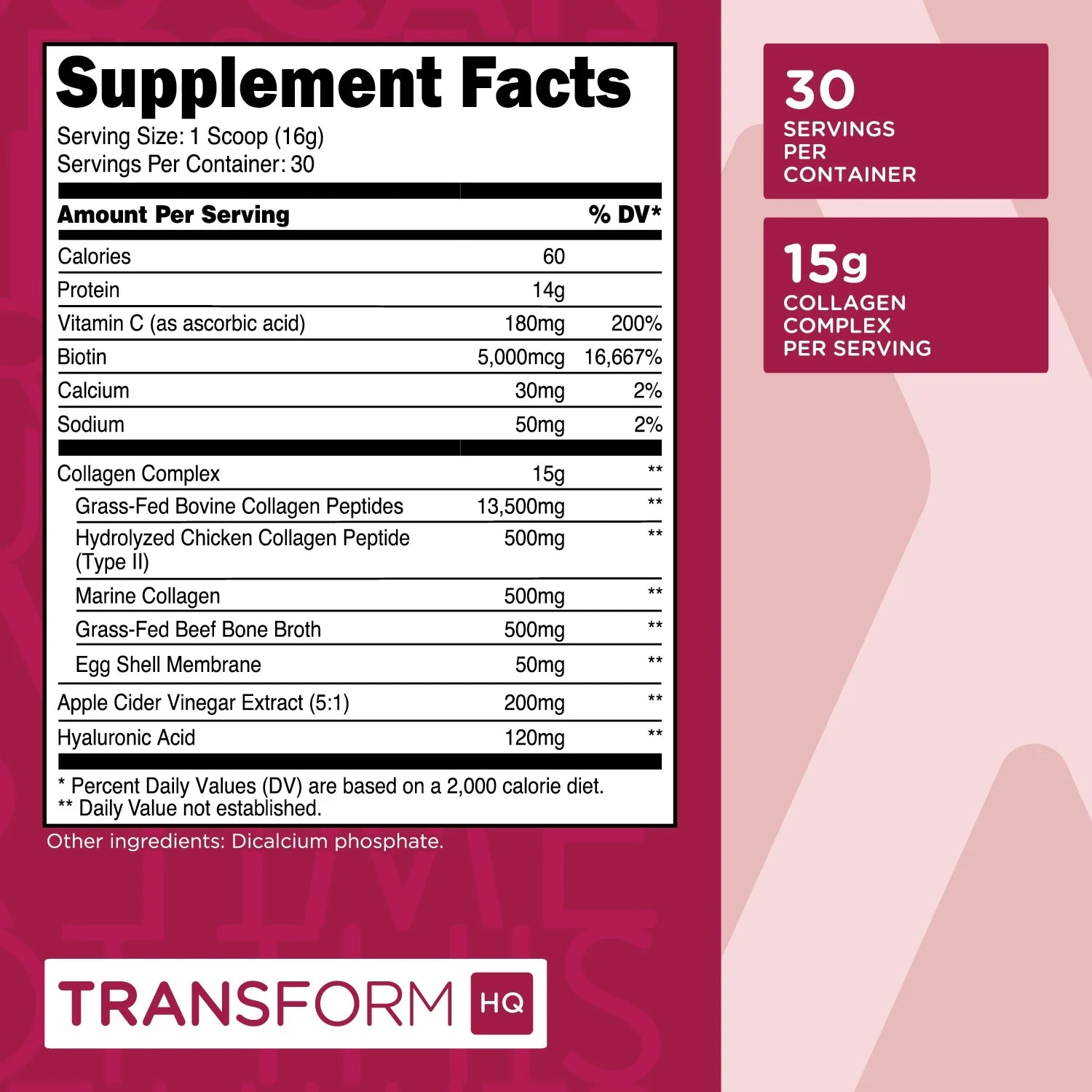 Beauty Collagen (30 Servings) Unflavored - Hair, Skin, & Nails Formula