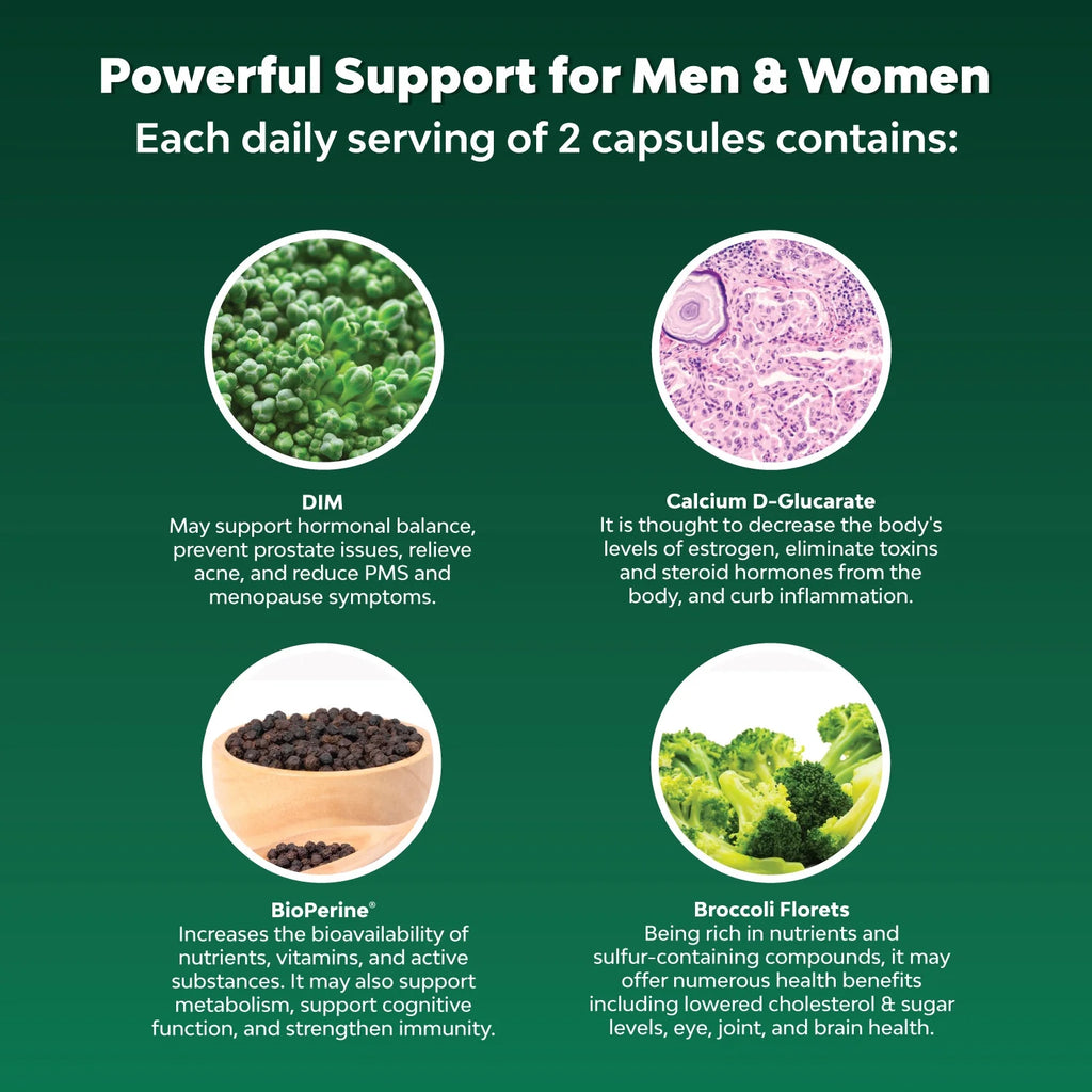 Extra Strength Diindolylmethane Dim Supplement - 300Mg per Serving DIM Hormone Balance for Women and Men - Balancing Estrogen Supplement for Women and Men for Menopause and Metabolism Support