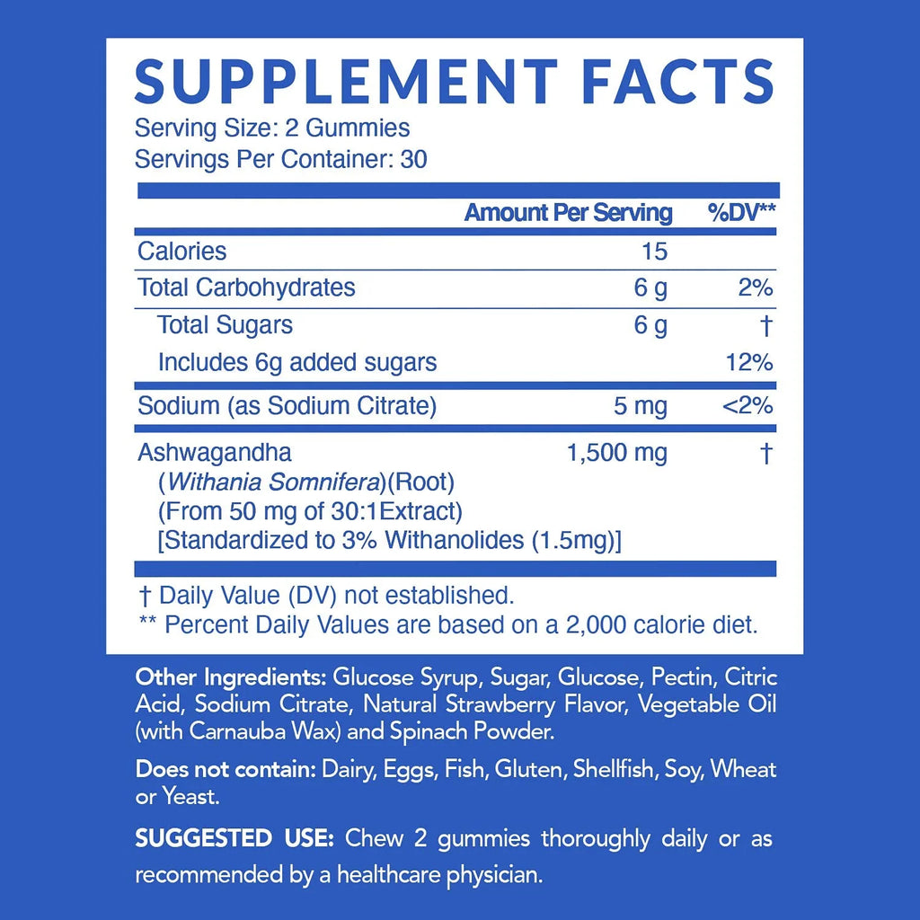 Havasu Ashwagandha Gummies, Stress Relief for Adults | Vegan Ashwagandha Gummies, 1500Mg, 60Ct