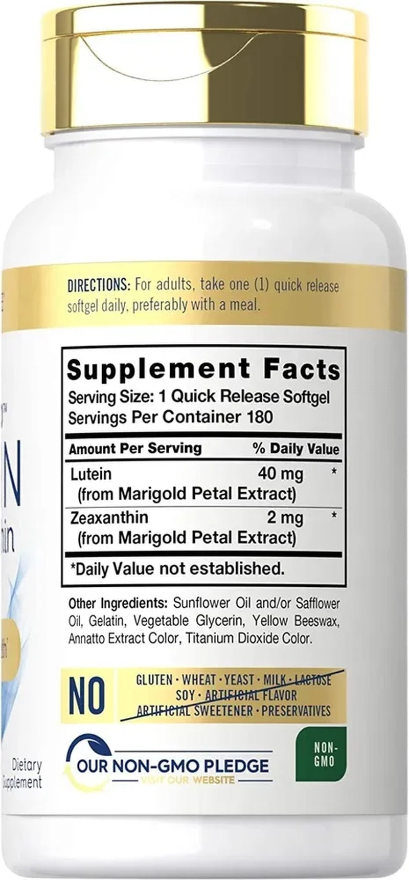 Lutein 40Mg and Zeaxanthin | 180 Softgels for Men and Women | by