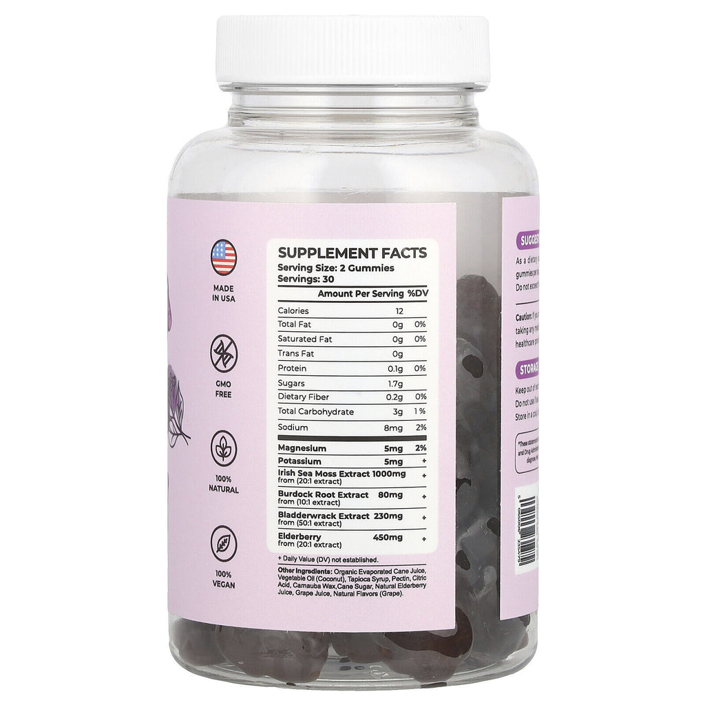 Sea Moss & Elderberry Gummies , 60 Gummies