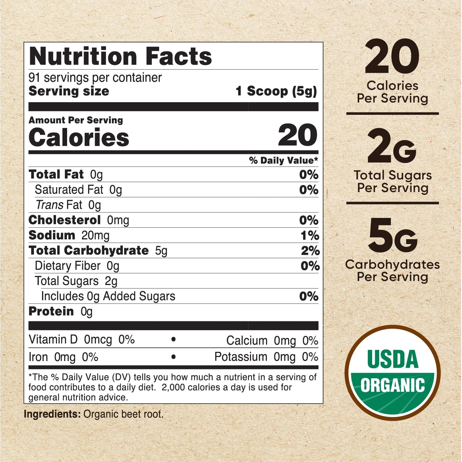 Organic Beet Root Powder 1 Lb - Certified USDA Organic Supplement