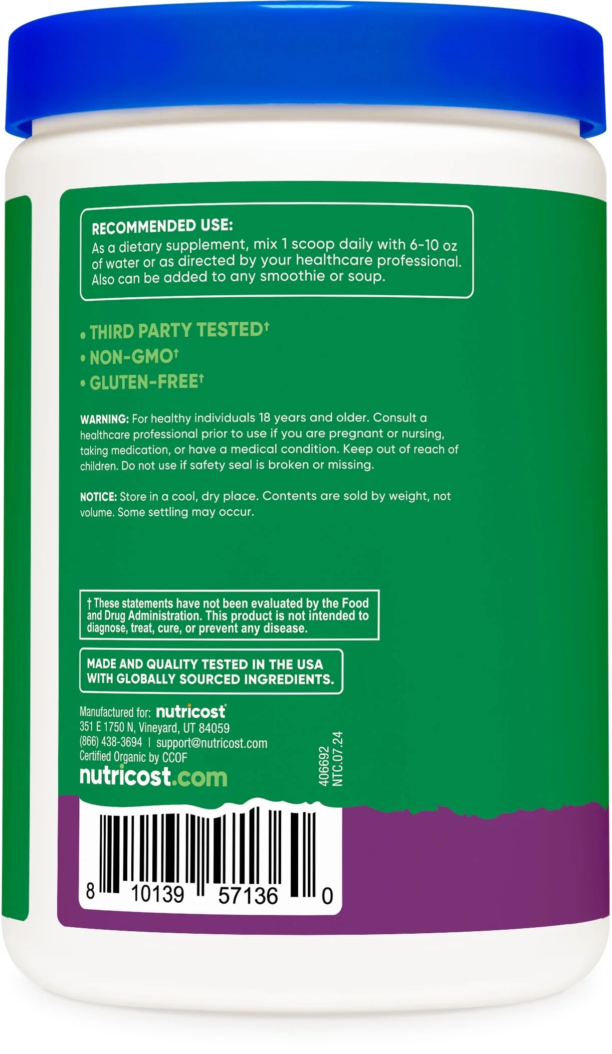 Organic Super Greens Powder (30 Servings) Mixed Berry Flavor - Superfood Supplement Drink Mix