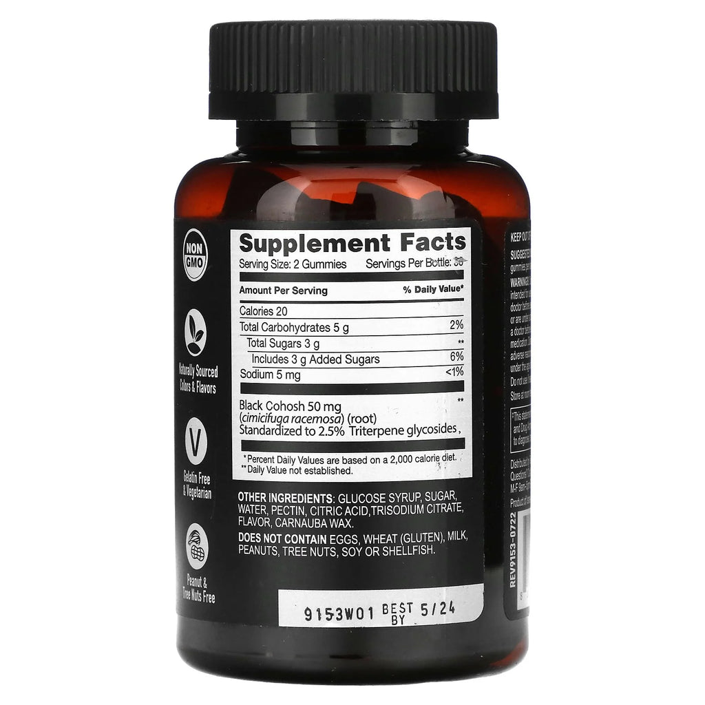 Yum V’S Kosher Strong Earth Black Cohosh Root Gummies - Peach Flavor 60 Gummies