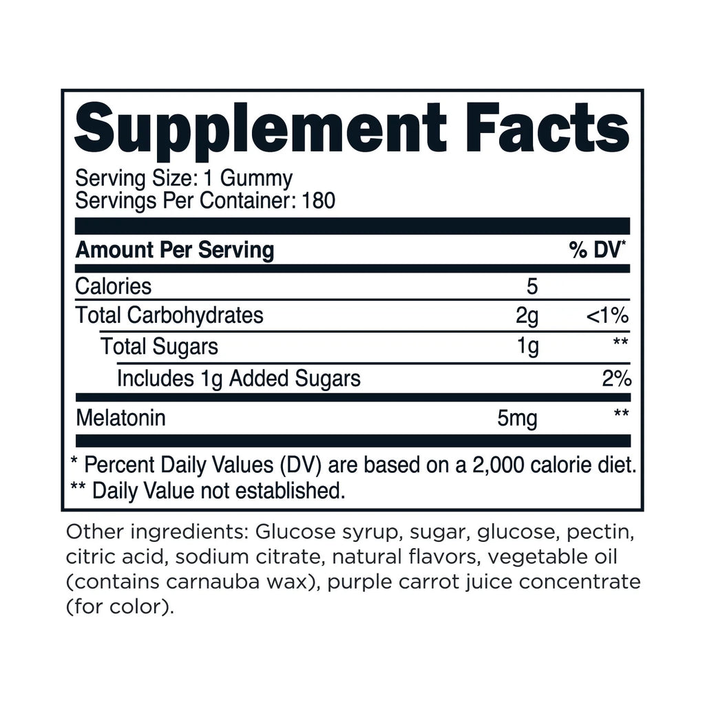 Melatonin (5Mg) 180 Gummies, Strawberry Flavored - Gluten Free, Non-Gmo