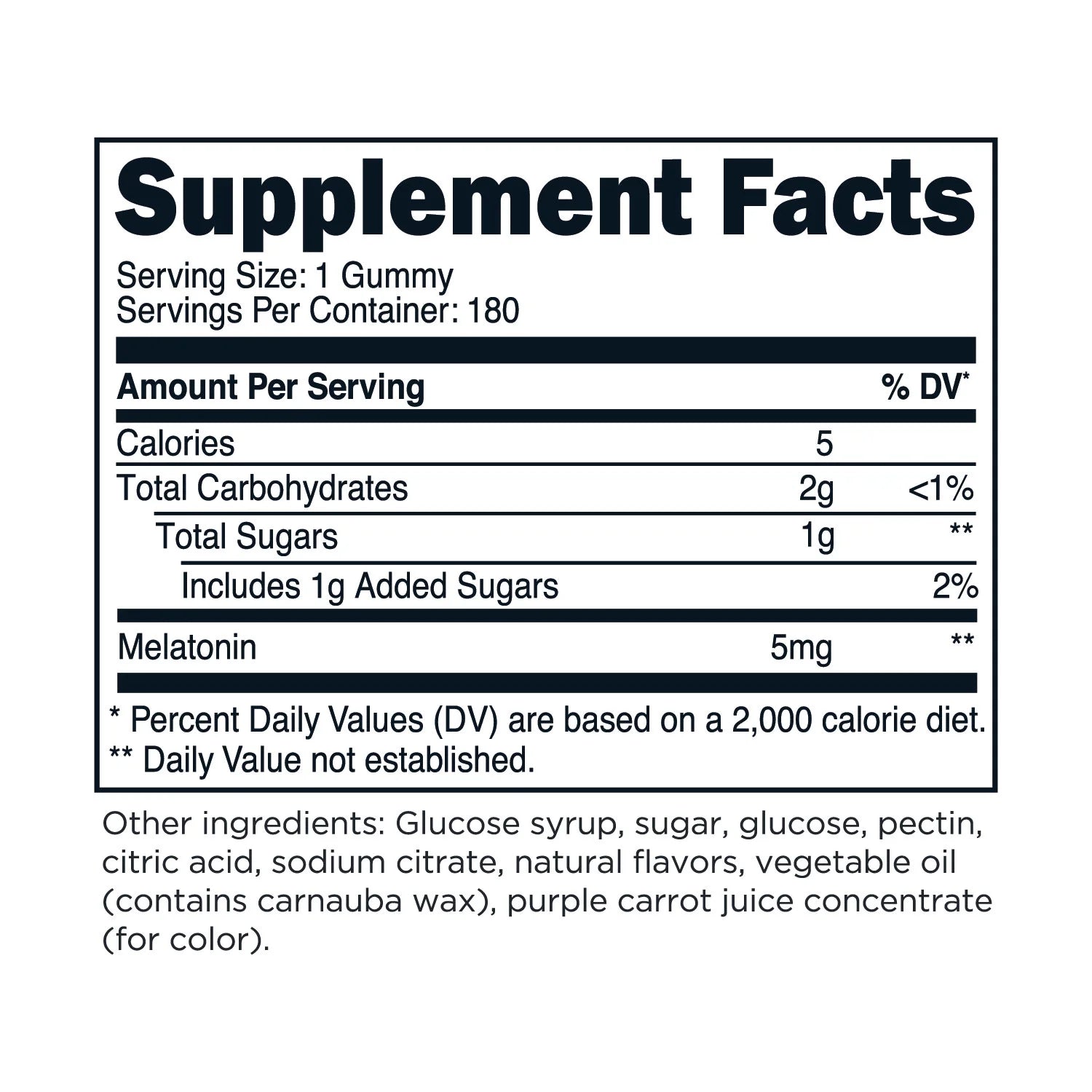 Melatonin (5Mg) 180 Gummies, Strawberry Flavored - Gluten Free, Non-Gmo