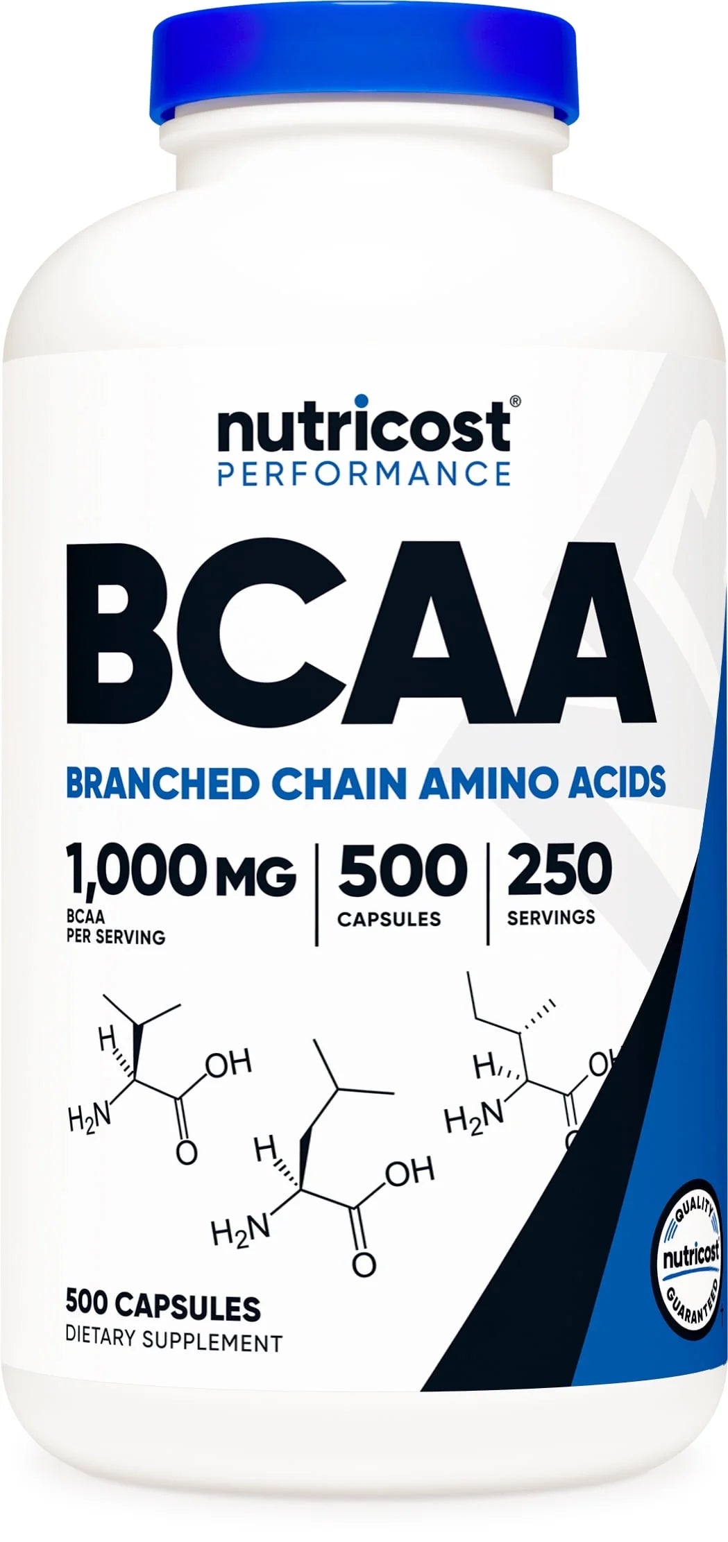 BCAA 1000Mg, 500 Capsules (250 Serv), Branched Chain Amino Acids