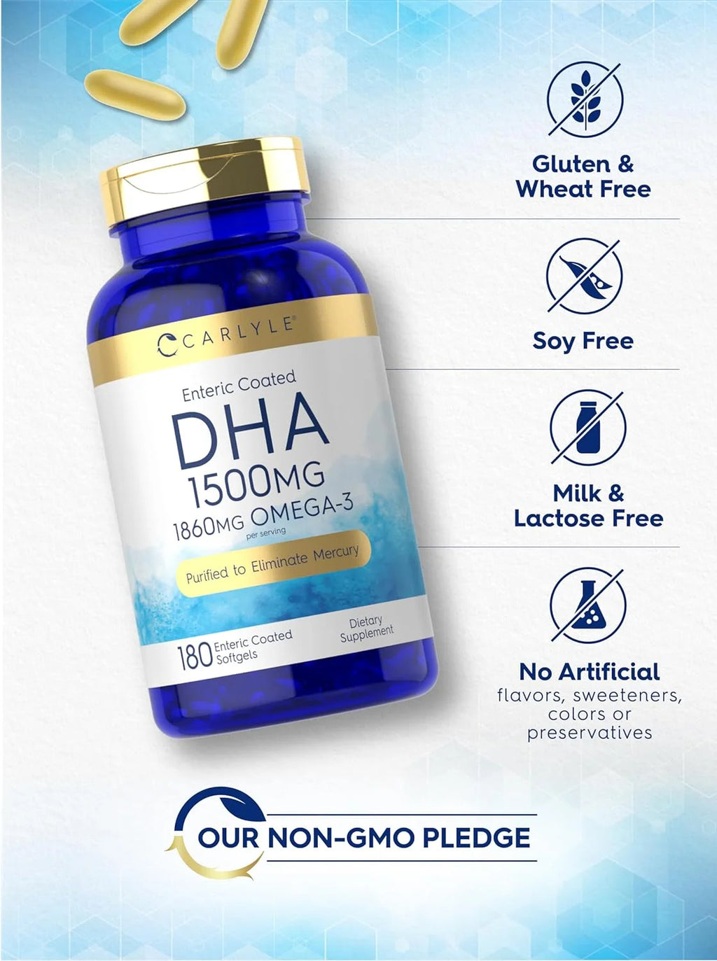 DHA Supplement 1500Mg | 180 Softgels | by