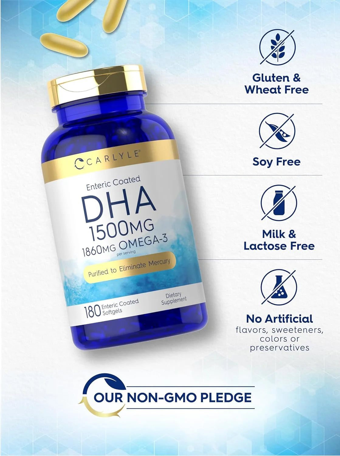 DHA Supplement 1500Mg | 180 Softgels | by
