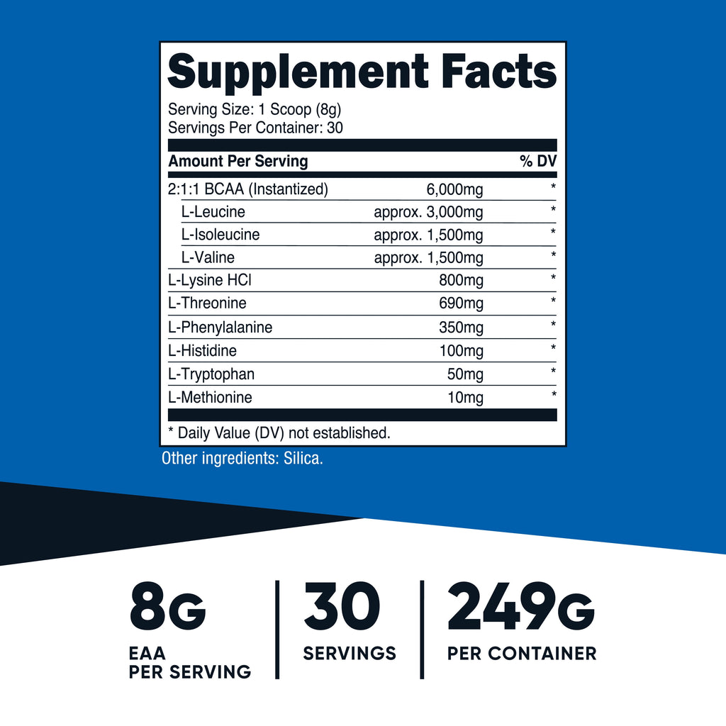 EAA Powder 30 Servings (Unflavored) - Essential Amino Acids Supplement