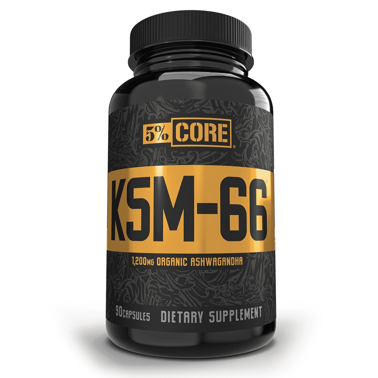 Core KSM-66 Ashwagandha Organic Root Powder Extract Supplement (45 Servings, 90 Capsules)