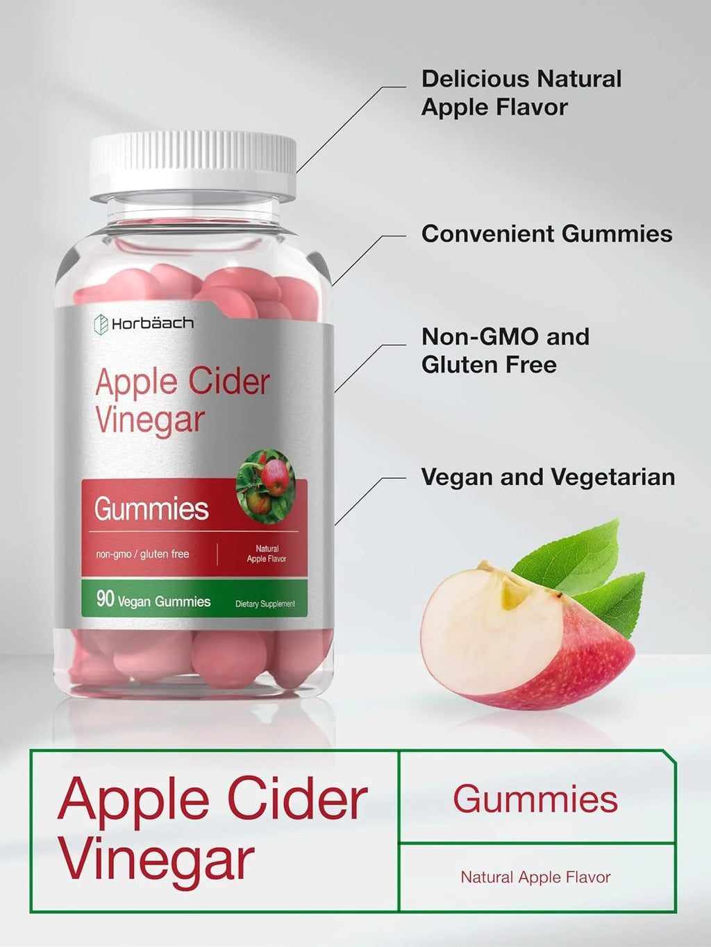 Apple Cider Vinegar 500Mg | 90 Vegan Gummies for Men and Women | by