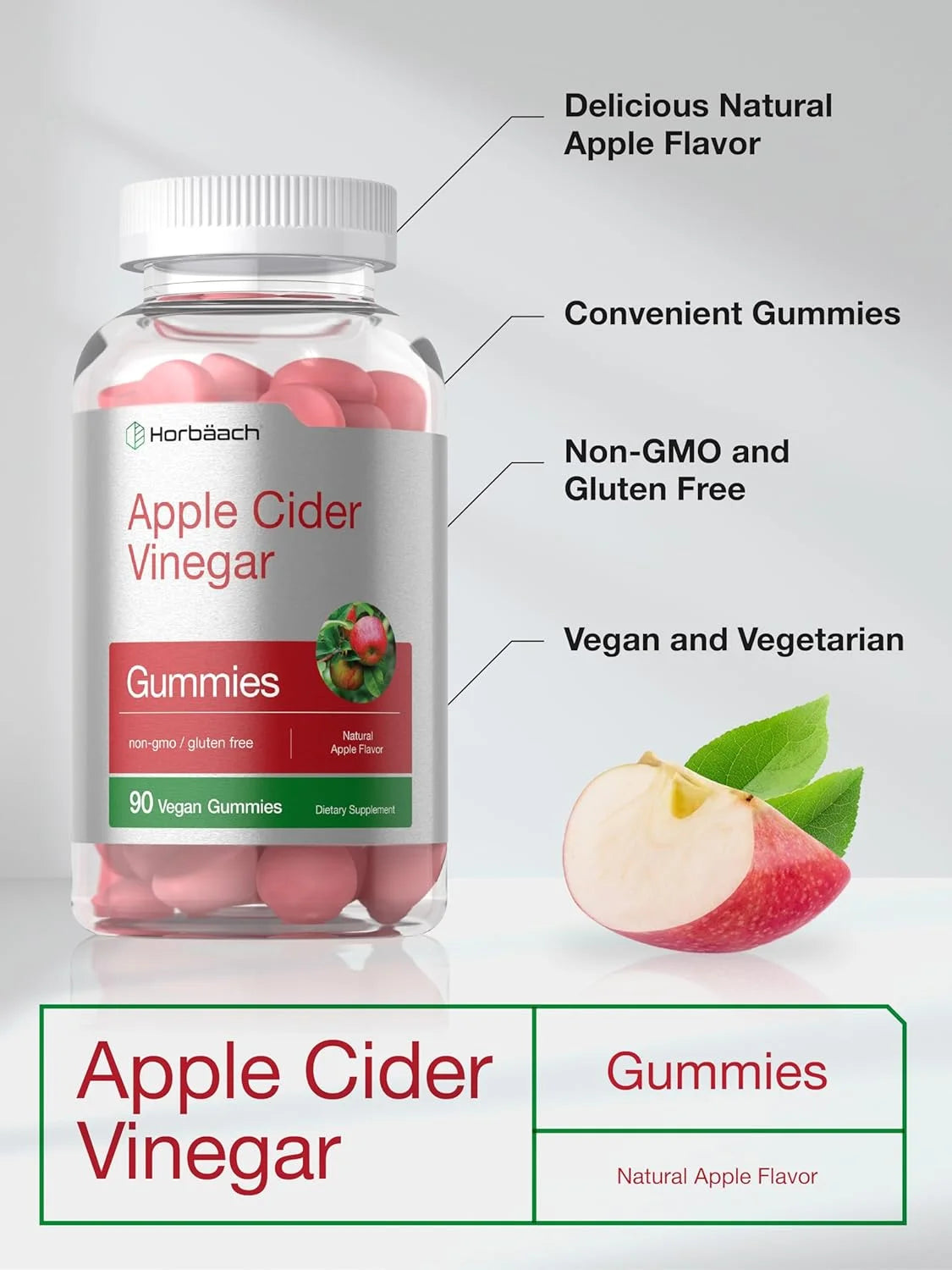 Apple Cider Vinegar 500Mg | 90 Vegan Gummies for Men and Women | by