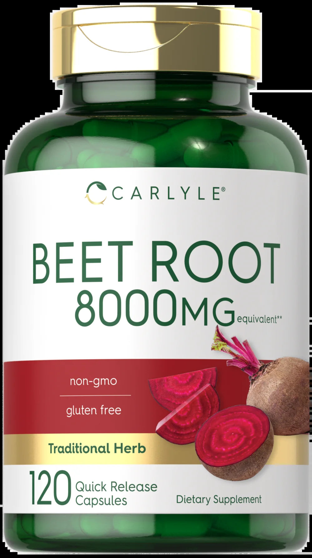 Beet Root Capsules | 8000 Mg | 120 Count | Non-Gmo and Gluten Free Supplement | by