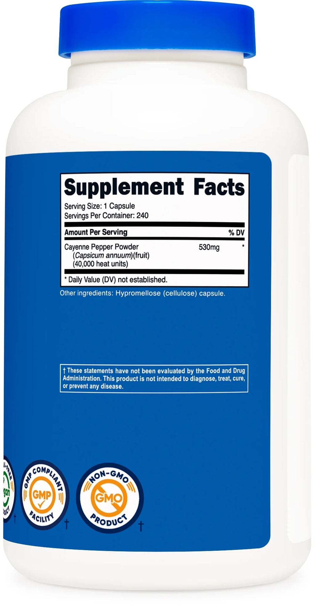 Cayenne Pepper 530Mg, 240 Capsules - Gluten Free, Non-Gmo Supplement