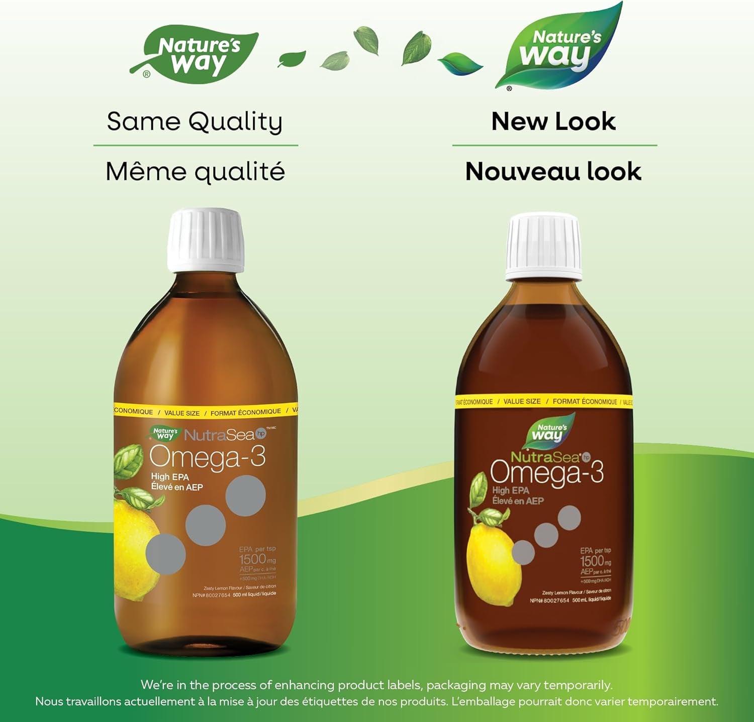 Nature'S Way  Hp Omega-3 High EPA – Omega-3 Supplement with Zesty Lemon Flavour – EPA and DHA Fish Oil – Support Healthy Heart and Brain Function in Kids and Adults, 500 Ml Liquid