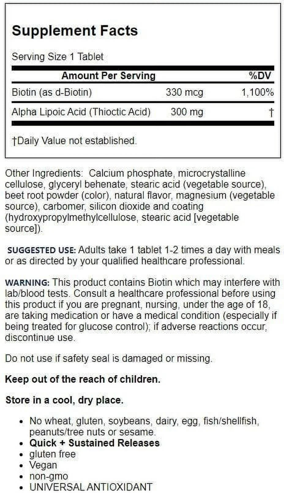 Alpha Lipoic Sustain, Supports Cardiovascular Health, 300 Mg, 120 Sustain Tabs