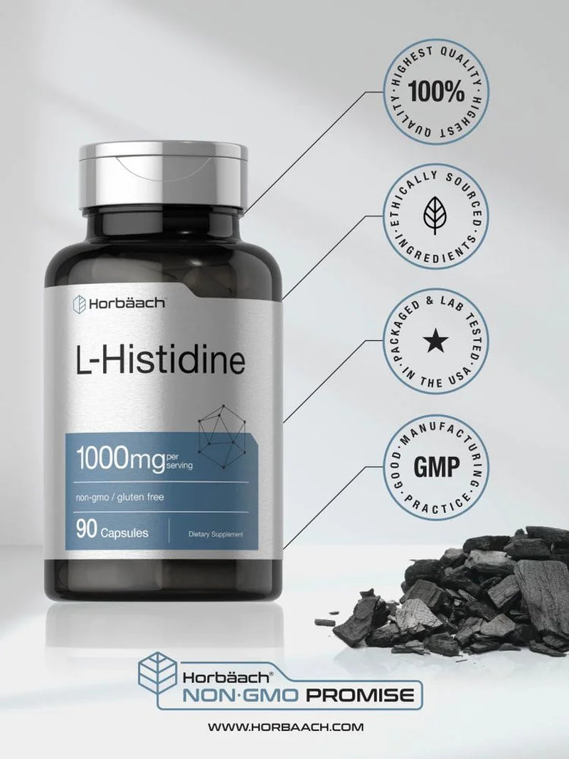 L Histidine 1000Mg | 90 Capsules | Pharmaceutical Grade | by