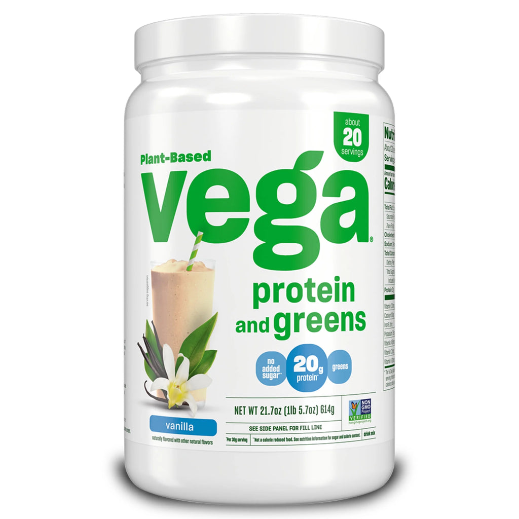 Plant Protein & Greens Powder, Vanilla, 20G Protein, 1.4Lb, 21.7Oz