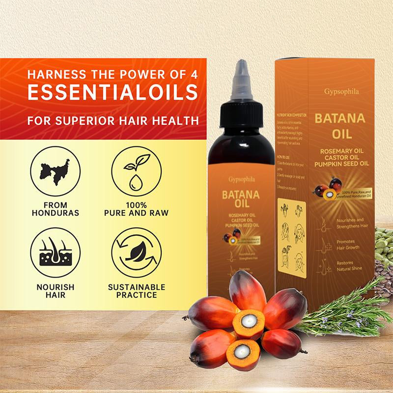 Batana Oil 4-In-1 Liquid with Rosemary, Castor, Pumpkin Seed Oil for Nourishing Hair & Stimulating Growth - 118Ml (4Oz) - Dr. Sebi Approved